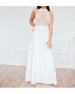 Ariti Kaziris Halter Sheer Wedding Dress - White