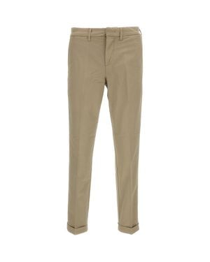 Fay Stretch Cotton Slim-Fit Pants - Natural