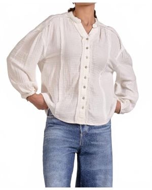 Elan Gauze Button Up Shirt - Blue