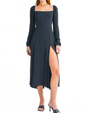 Reset By Jane Long Square Neck Dress - Blue