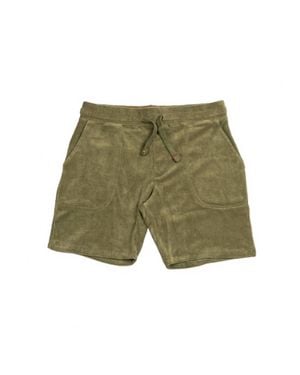 Iron & Resin Terry Cloth Shorts - Green