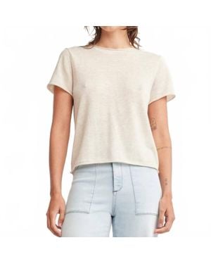 Self Contrast Celine Sweater Tee - White