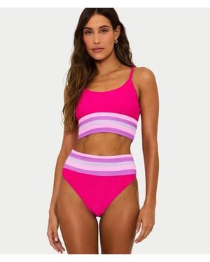 Beach Riot Millie Bikini Bottom Colorblock High-Waisted Jzz1368 - Pink