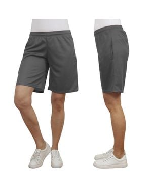 Jump Start Loose Fit Lightweight Breathable Moisture Wicking Mesh Shorts - Gray