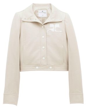 Courreges Cropped Silk And Nylon Jacket - White