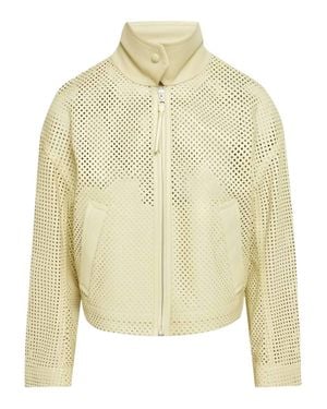 Ferragamo Perforated Leather Jacket - Yellow