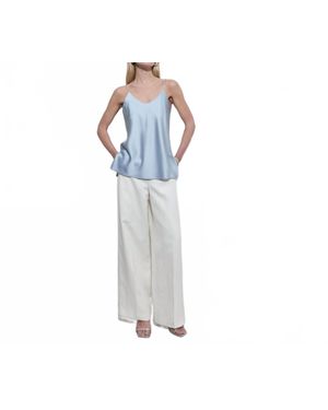 Sandbeige Sophia Sleeveless Top - White