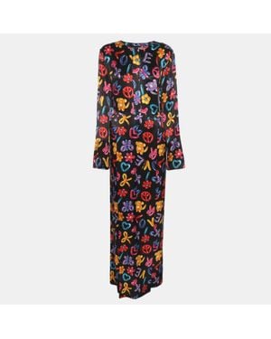Love Moschino Printed Satin Maxi Dress - Red
