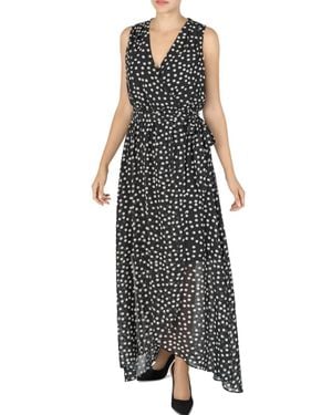 Donna Ricco V Neck Hi Low Maxi Dress - Black