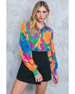 TRUEDAMES Soul On Fire Woven Top - Gray