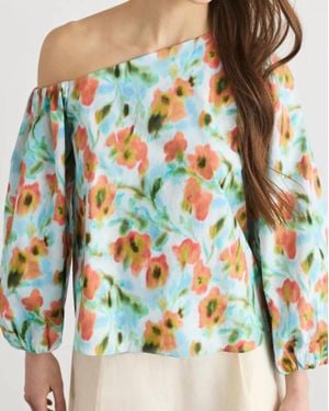 Tanya Taylor Tabitha One-Shoulder Top - Blue