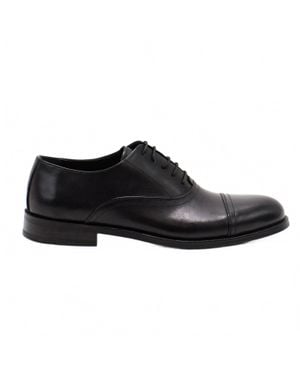 Hakki Cinque Leather Oxford Shoes - Black