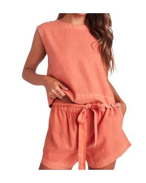 Bella Dahl Boxy Button Back Top - Orange