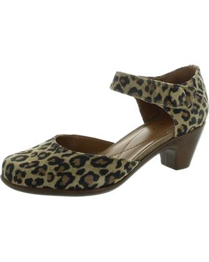 Easy Spirit Animal Print Leather Pumps - Brown
