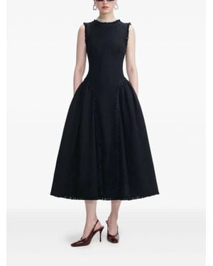 Self-Portrait Boucle Sleeveless Midi Dress - Blue