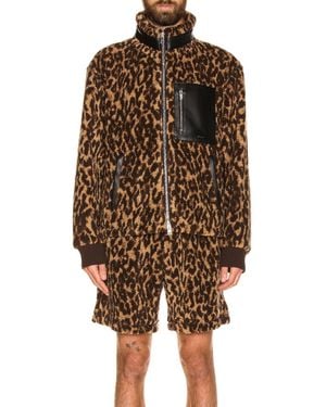 Amiri Printed Bandana Fleece Jacket - Brown
