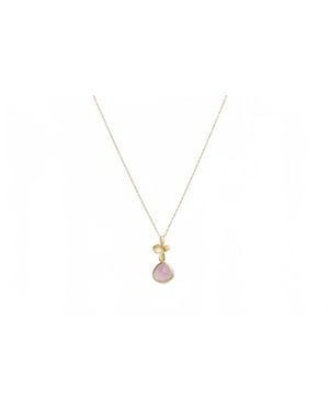 Avenue Chic Tiny Orchid Drop Pendant Necklace - Black