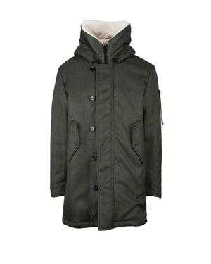 Peuterey Kasa Tv Ecofur Wool/Polyamide Parka - Gray
