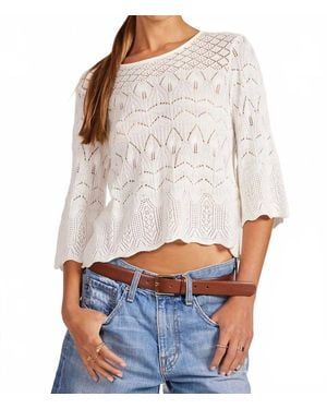 Bobi Pointelle Summer Tee - White