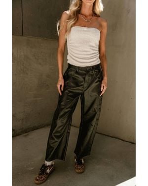 Anna Grace Angelica Faux Leather Pants - Green