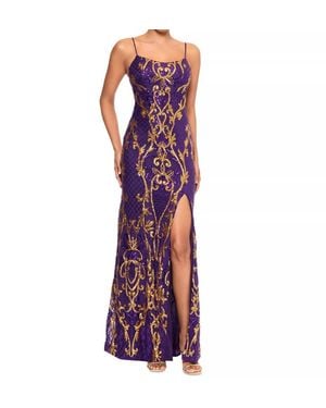 Betsy & Adam Sequined Patterned Gown - Purple