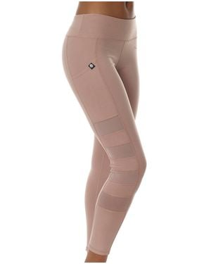 X By Gottex High Waisted Mesh Sides Legging With Pocket - Natural