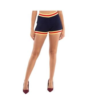 Rabanne Knitted Striped Pantalon Shorts - Blue