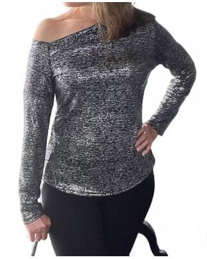 Ariella Drop Shoulder Top - Gray