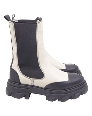 Ganni Mid Calf Chelsea Boots - Blue