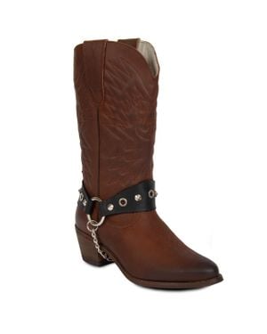 Urbnkicks Cowboy Leather Boots By - Brown