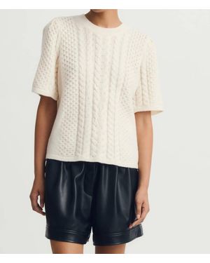 Melissa Nepton Jove Cable Knit Sweater Tee - White