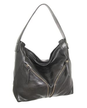 Nino Bossi Vintage Leather Multi-Pocket Hobo - Black