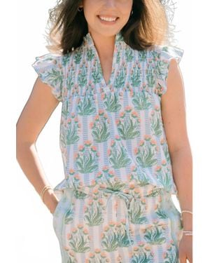 Victoria Dunn Layla Floral Blouse - Blue