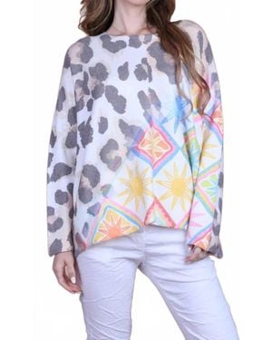 Gigi Moda Celeste Cheetah Print Sweater - Blue