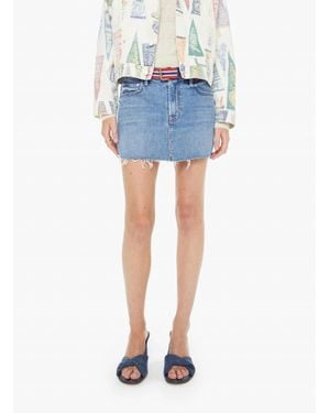 Mother The Ditcher Mini Fray Jean Skirt - Blue