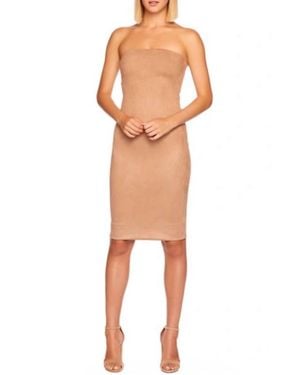 Susana Monaco Faux Suede Tube Dress - Natural