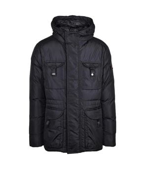Peuterey Technical Padded Parka With Recycled Down Insulation - Blue
