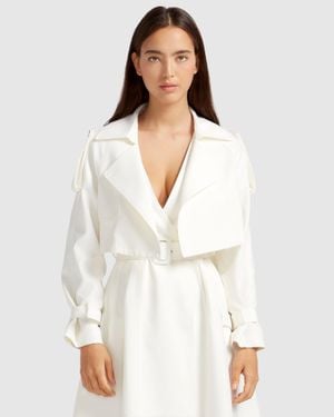 Belle & Bloom Manhattan Cropped Trench - White