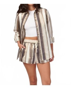Cami NYC Malta Metallic Linen Top - White