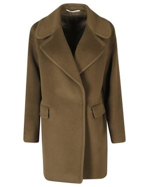 Tagliatore Double-Breasted Coat With Removable Belt And Flap Pockets - Green