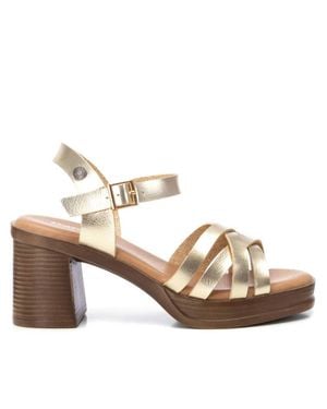 Xti Refresh Ankle Strap Platform Sandals - Metallic