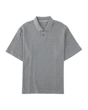 Alexander Wang Cotton Textured Polo Shirt - Gray