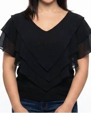 A.Z.I. Kate Cascade Top - Black