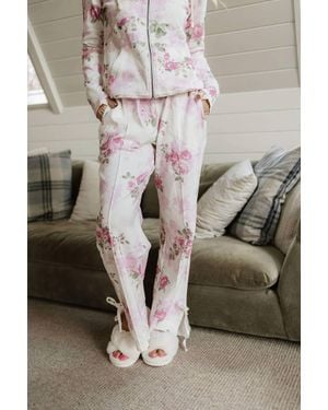 Ampersand Ave Wide Leg Bow Comfies Pants - Multicolor