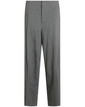 Alberta Ferretti Straight-Leg Pants With Pinstripe Pattern And Tailored Finish - Gray