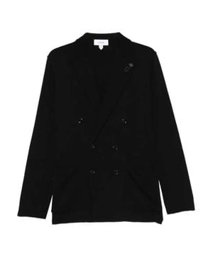 Lardini Double Breasted Tailored Classic Jacket - Black