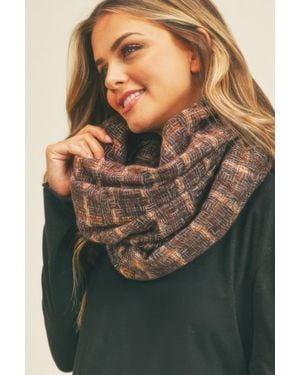 TRUEDAMES Plaid Infinity Scarf - Brown