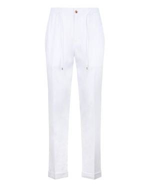 Philipp Plein Linen Jogging Pants - White