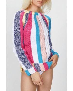 Smythe Handknit Awning Sweater - Red