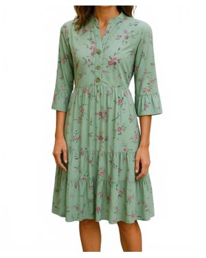 Diva USA Babydoll Dress - Green